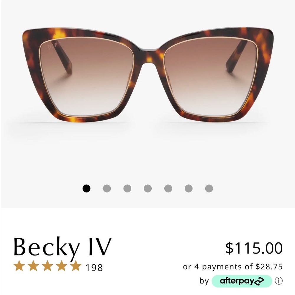 DIFF Brand. color: amber tortoise brown gradient polarized sunglasses